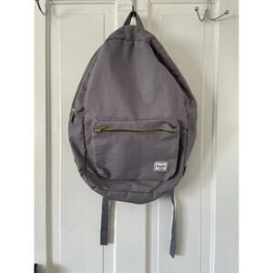 Herschel Gray Backpack Bag Red Stripe Interior travel on the go computer tote